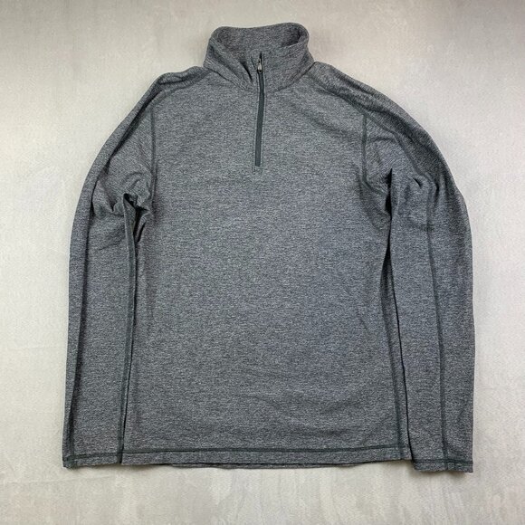 Lululemon Men Pullover Medium Gray Heather Surge Warm 1/2 Zip Silver Performance - Picture 1 of 7